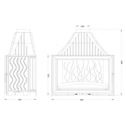 Каминная топка Invicta 900 Grand Vision с подъёмом