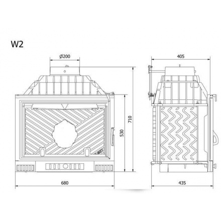 Каминная топка Kawmet W2-14,4 кВт