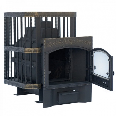 Печь банная Сибирь-24 с каминной дверцей