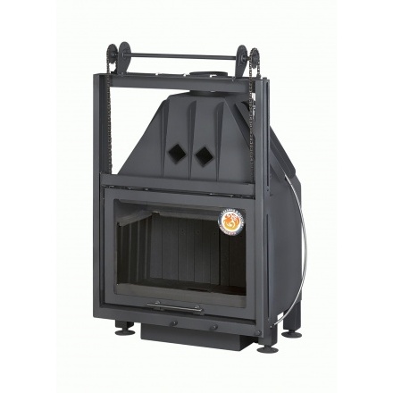 Каминная топка Экокамин Альфа 700K с контргрузом черный шамот