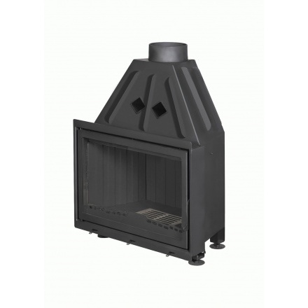 Каминная топка Экокамин Альфа 800 B черный шамот