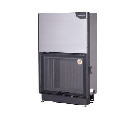 Каминная топка Экокамин Вега 1000MPB принтинг подовое горение черный шамот