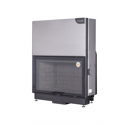 Каминная топка Экокамин Вега 1200 принтинг подовое горение черный шамот