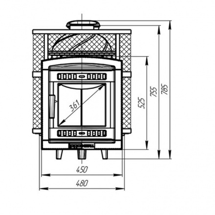 Банная печь ProMetall Атмосфера-М мини сетка