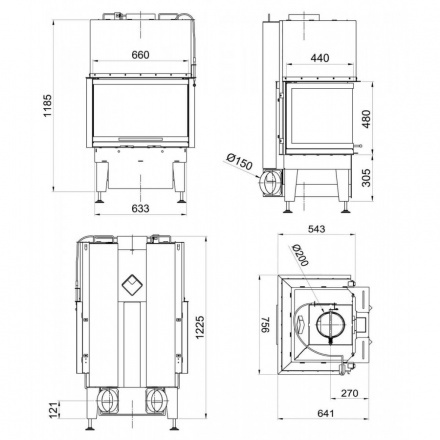 Каминная топка HARK Radiante 550/30/48-66.44 H