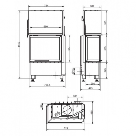 Каминная топка Radiante 550/20/57-66.29 H ECOplus