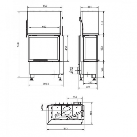 Каминная топка Radiante 550/20/45-66.29 H ECOplus