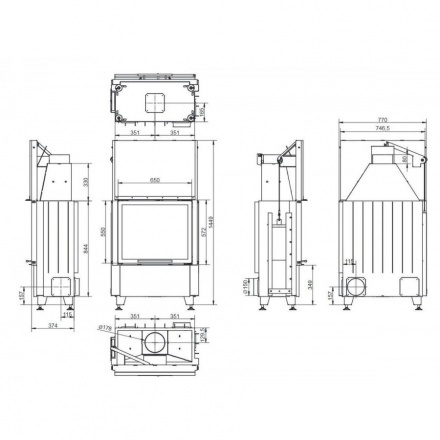 Каминная топка HARK Radiante 550/10/57-66.29 H ECOplus