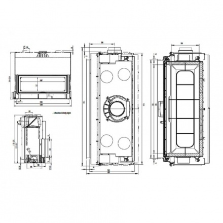 Каминная топка Austroflamm 120x45 S подъёмный механизм