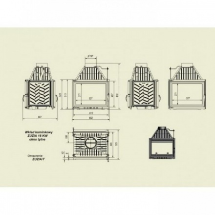 Каминная топка Kratki Zuzia/T