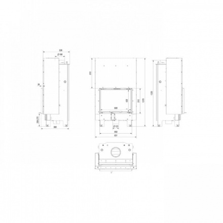 Каминная топка Kratki MBZ/PW/13/G/W