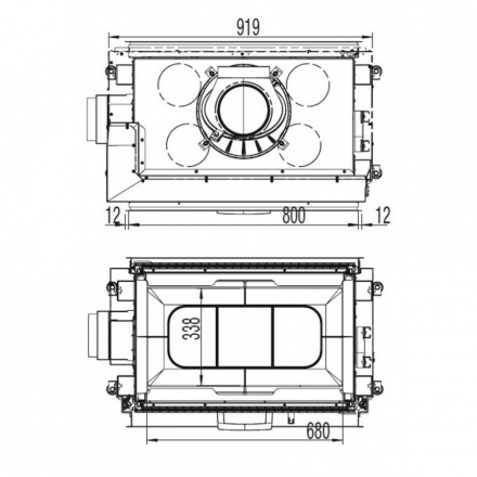 Каминная топка Austroflamm 80x64 SII 2.0 – сквозная топка