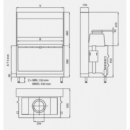 Каминная топка KFD Linea H 1050 4.0