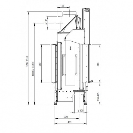 Каминная топка Austroflamm Austroflamm 75x51 SII 2.0 подъёмный механизм сквозная топка