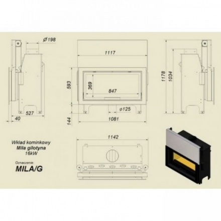 Каминная топка Kratki Mila/G