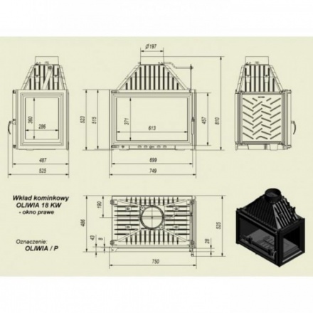 Каминная топка Kratki Oliwia/P