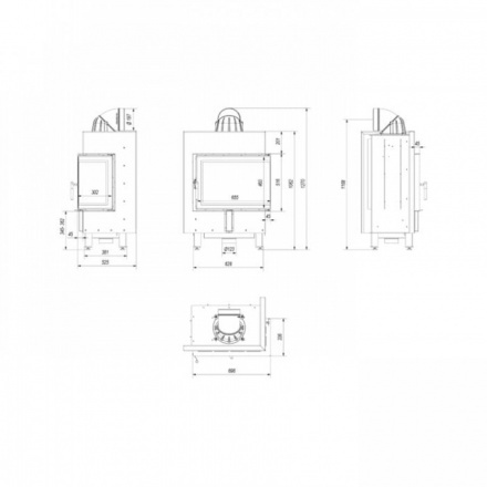 Каминная топка Kratki Lucy/12/P/BS