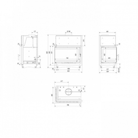 Каминная топка Kratki Oliwia/PW/BL/22/BS/W/Deco