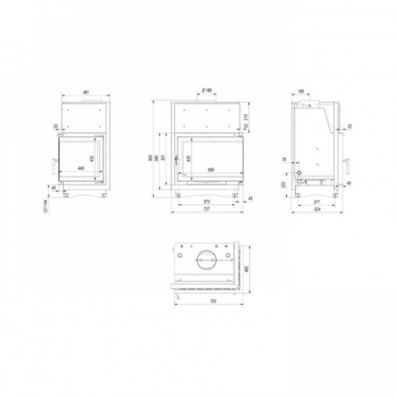 Каминная топка Kratki Zuzia/PW/BP/19/BS/W/Deco