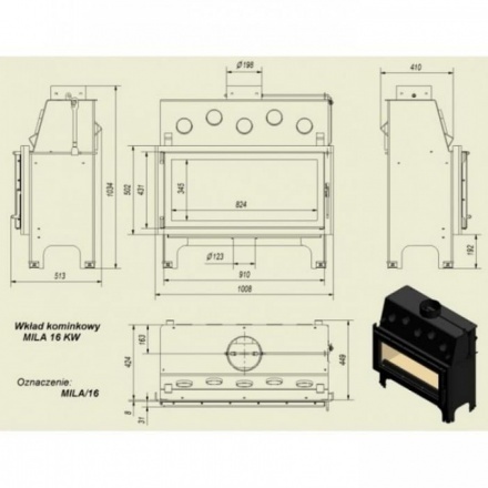 Каминная топка Kratki Mila