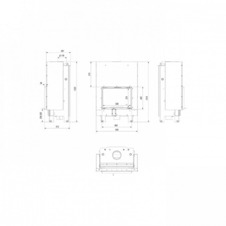 Каминная топка Kratki MBM/PW/10/W/G