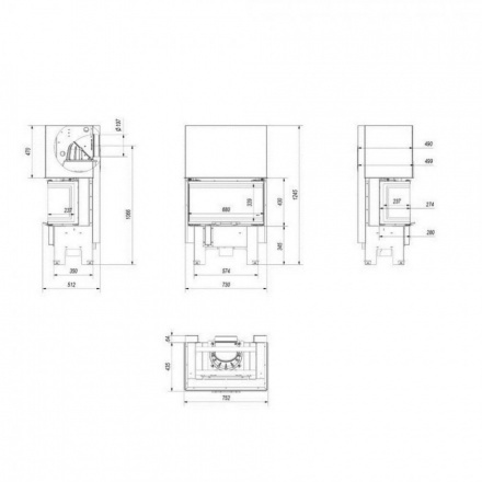 Каминная топка Kratki NBC 7 (гильотина)