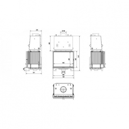 Каминная топка Kratki FRANEK/PW/12/W