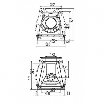 Каминная топка Austroflamm 45x57 K плоское стекло