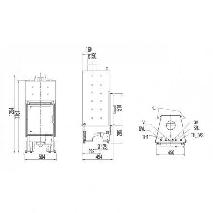 Каминная топка Austroflamm 45K aquaHEAT Hinged Door