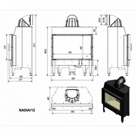 Каминная топка Kratki Nadia/12