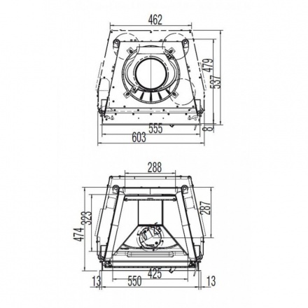 Каминная топка Austroflamm 55x51 K распашная дверца, плоское стекло