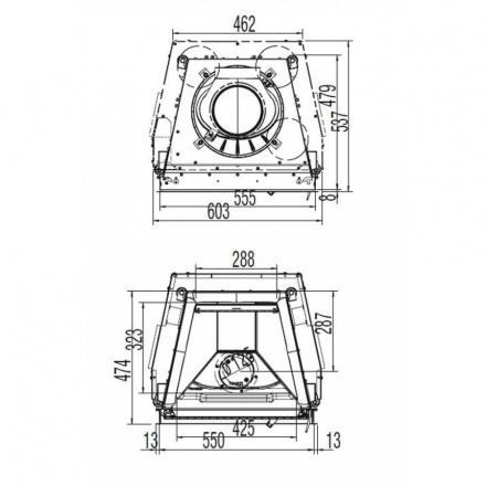 Каминная топка Austroflamm 55x45 K распашная дверца, плоское стекло