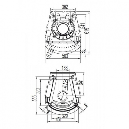 Каминная топка Austroflamm 45x517 K радиальное стекло