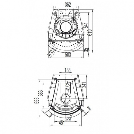 Каминная топка Austroflamm 45x51 K радиальное стекло