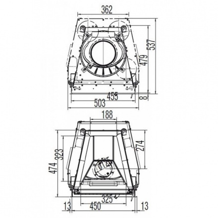 Каминная топка Austroflamm 45x51 K прямое стекло