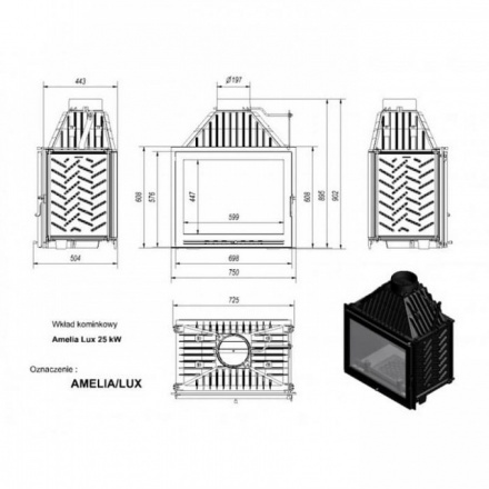 Каминная топка Kratki Amelia/LUX