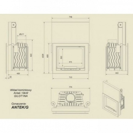 Каминная топка Kratki Antek/G