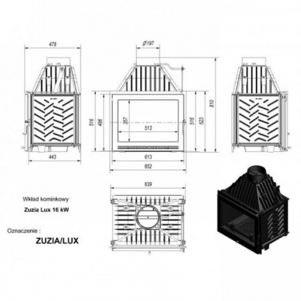 Каминная топка Kratki Zuzia/LUX