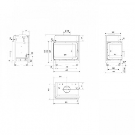 Каминная топка Kratki Maja/PW/BL/12/BS/W/Deco
