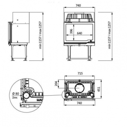 Каминная топка Jotul I 570 Flat