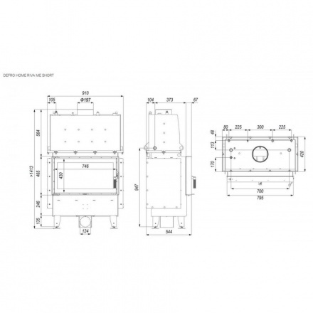 Каминная топка DEFRO HOME RIVA ME SHORT с водяным контуром