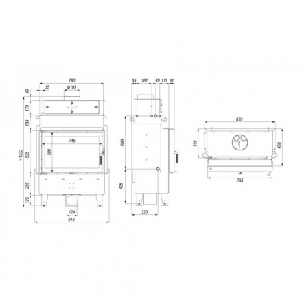 Каминная топка Defro Home Navi ME с водяным контуром