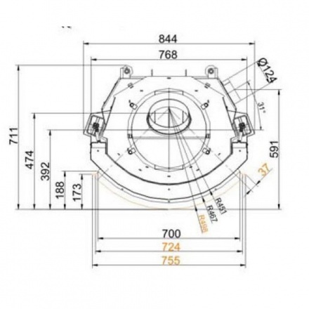 Каминная топка Brunner Kompakt-Kamine 51/67 радиусное стекло, подъемный механизм вверх