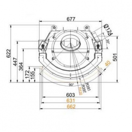 Каминная топка Brunner Kompakt-Kamine 57/55 радиусное стекло, подъемный механизм вверх