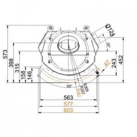 Каминная топка Brunner Kompakt-Kamine 57/55 радиусное стекло