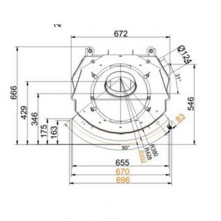 Каминная топка Brunner Kompakt-Kamine 57/67 радиусное стекло