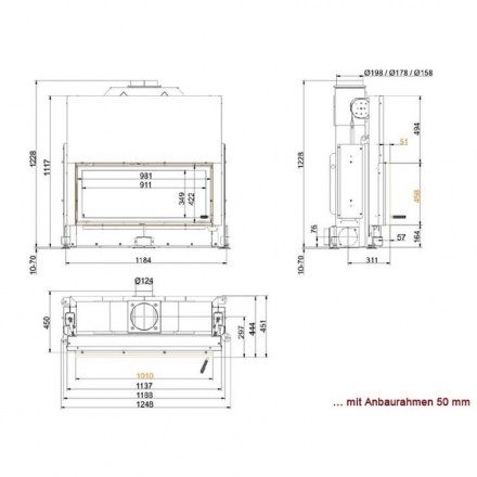 Каминная топка Brunner Architektur-Kamin 45/101 kurz