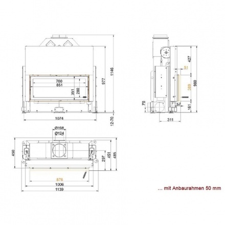 Каминная топка Brunner Architektur-Kamin 38/86 kurz