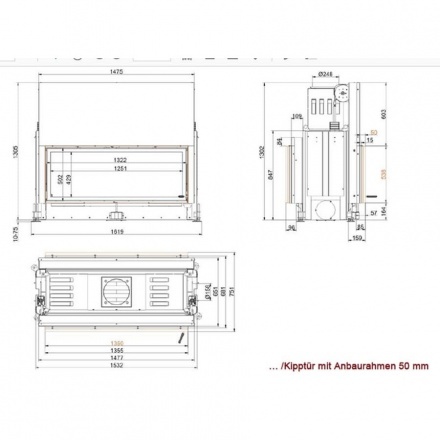 Каминная топка Brunner Architektur-Kamin 53/135 туннель