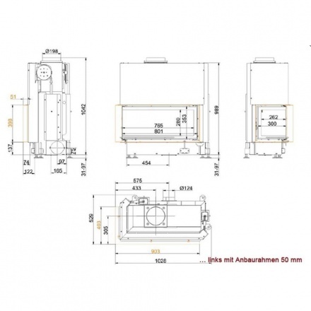Каминная топка Brunner Architektur-Kamin 38/86/36
